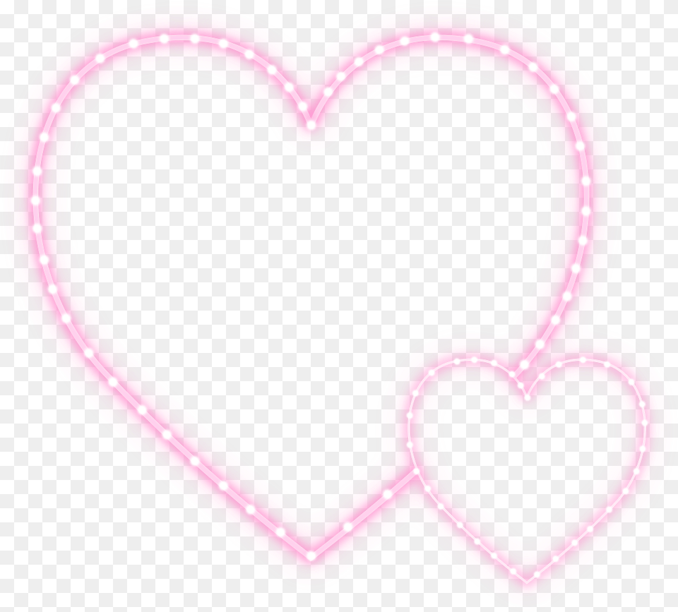 Frames Hearts Pink Lights Neon Valentinesfreetoedit Fenitel, Light, Heart Free Png Download
