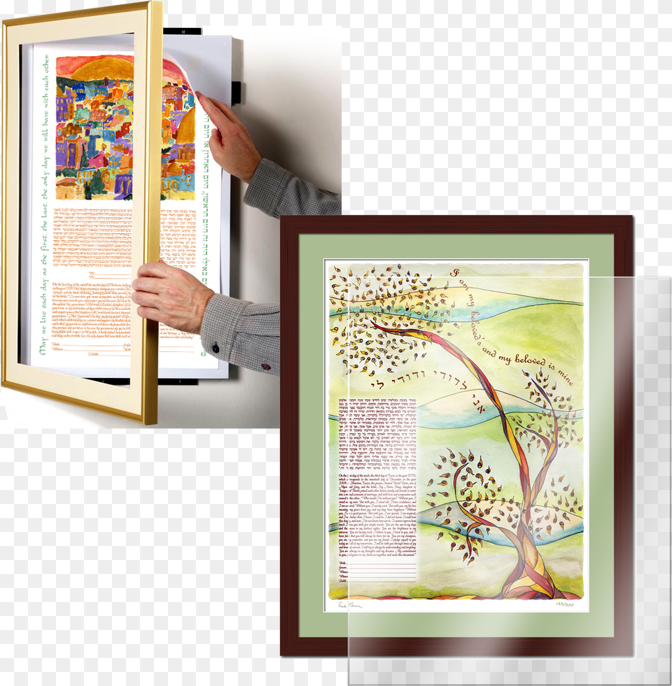 Framing Options For Paper Ketubahs Creative Arts, Art, Collage, Adult, Male Png Image