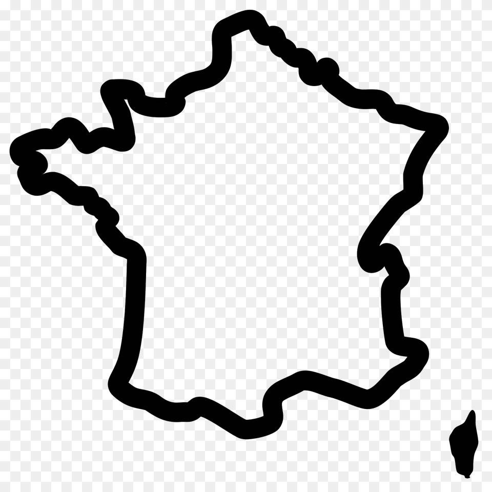 France Map Icon, Gray Png