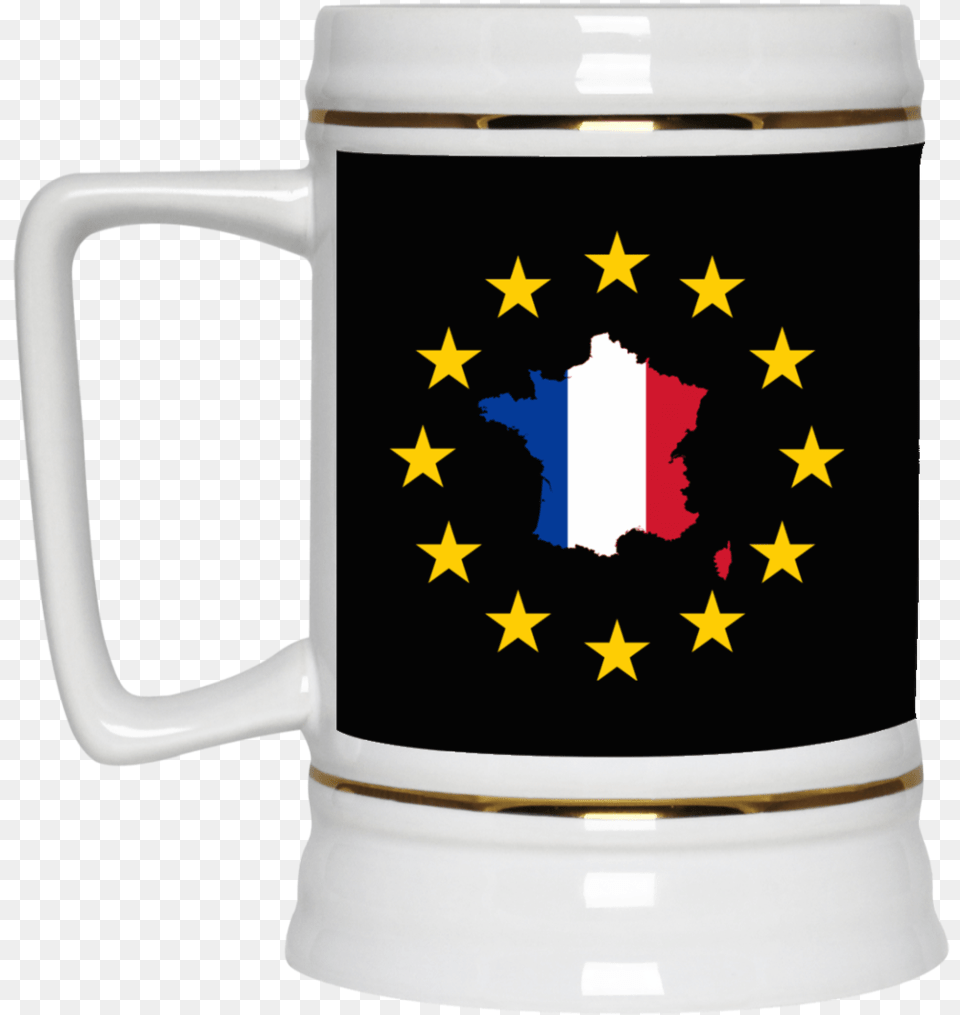 France Map Inside European Union Eu Flag Mug Cup Gift Flag, Stein, Glass Free Transparent Png