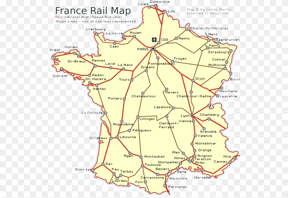 France Rail Route Map, Atlas, Chart, Diagram, Plot Free Png
