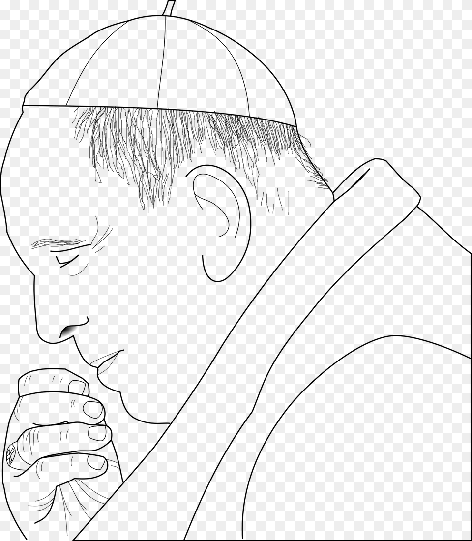Francis Pope Line Drawing Clipart, Art, Body Part, Finger, Hand Png