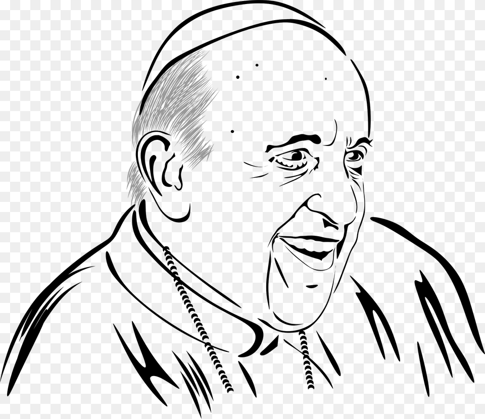 Francis Pope Papa Francisco Black And White Clipart, Head, Person, Face, Photography Free Png Download