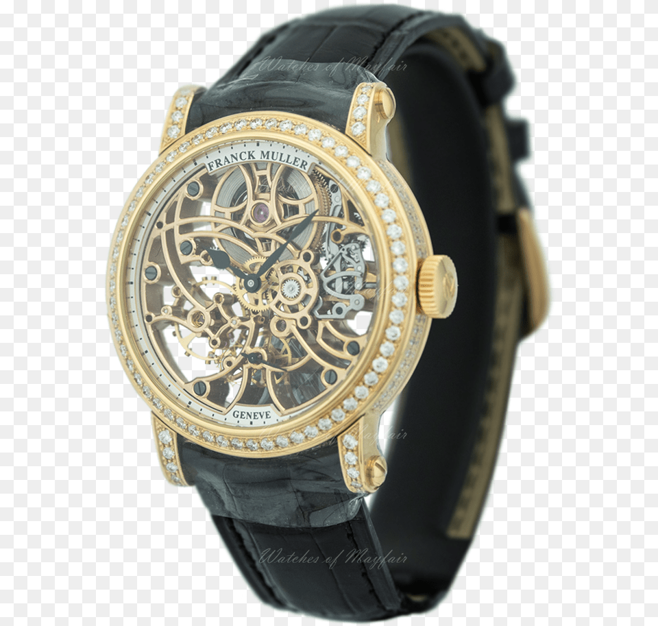 Franck Muller Round Skeleton Rose Gold Amp Diamond, Arm, Body Part, Person, Wristwatch Free Png