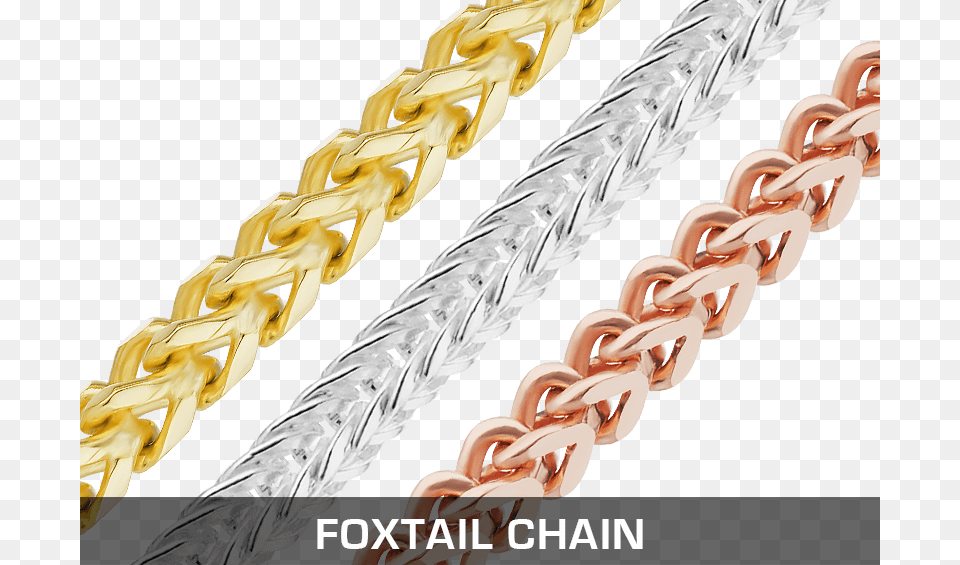 Franco Round Foxtail 14k 18k Yellow White Pink Gold Chain, Person, Accessories, Bracelet, Jewelry Free Png