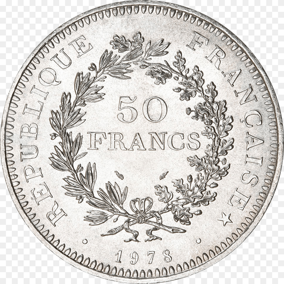 Francs Hercule Revers, Coin, Money Free Png