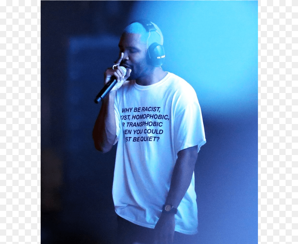 Frank Ocean T Shirt Why Be Racist Be Quiet Panorama, Adult, Solo Performance, Person, Performer Free Png