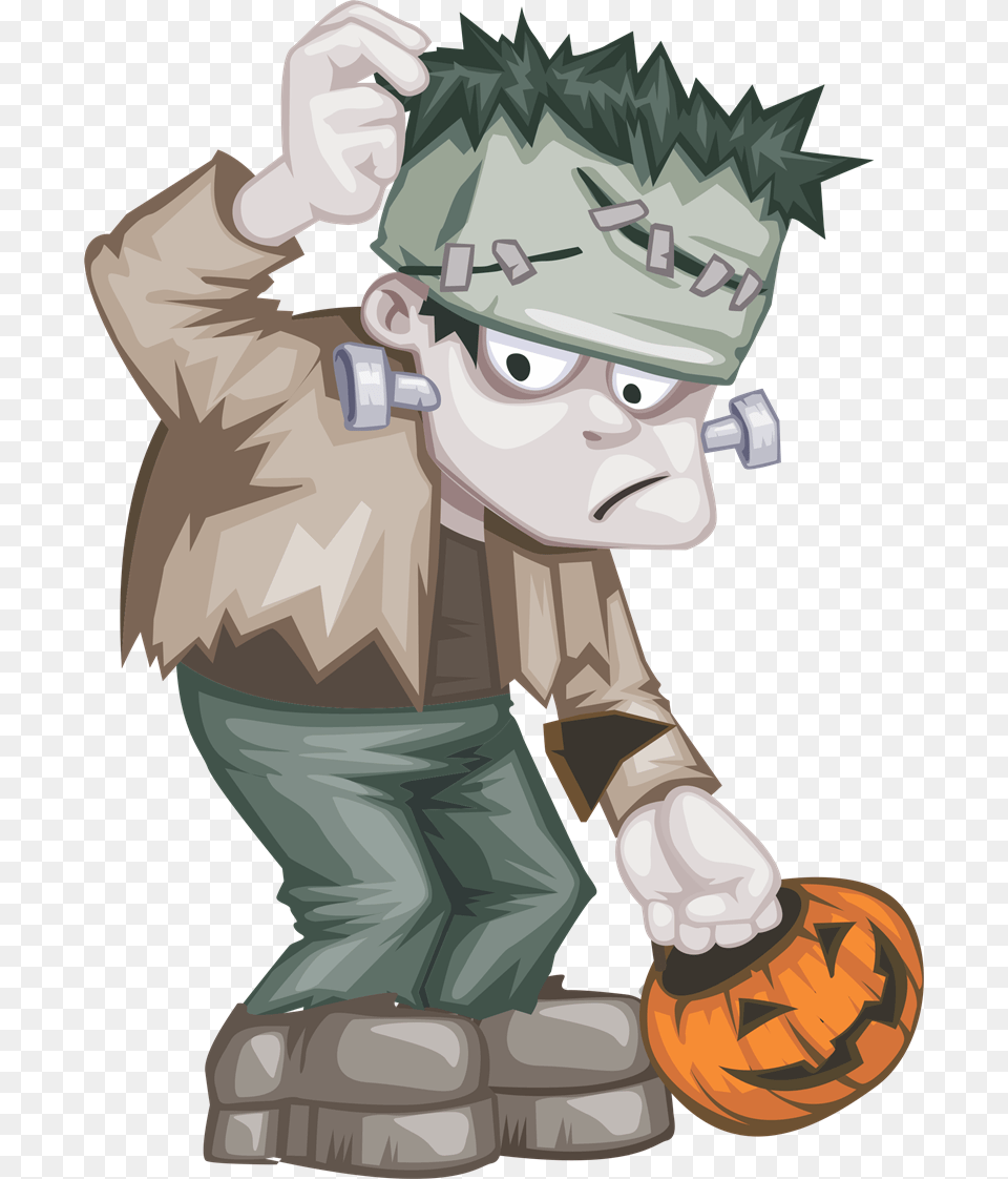 Frankenstein Clipart Comic, Baby, Person, Face, Head Free Png