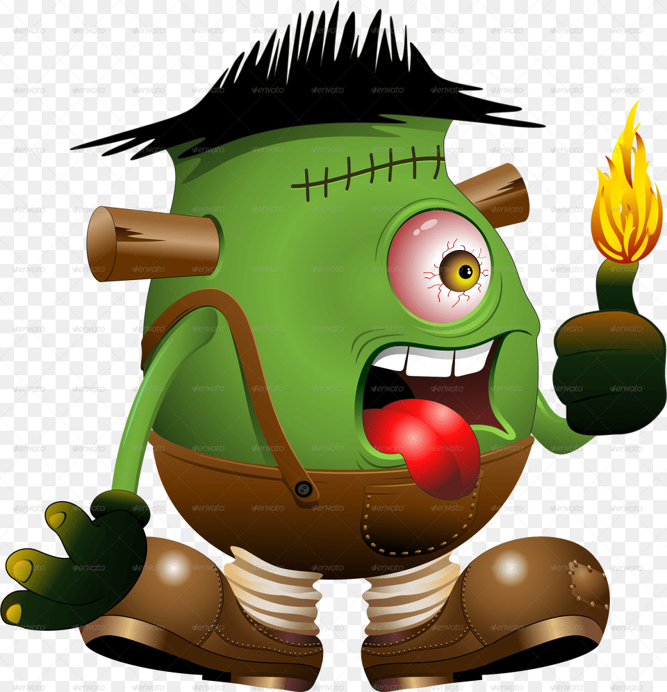 Frankenstein Monster One Eyed Cartoon Jpg 900 C Frankenstein Cartoon, Smoke Pipe Free Png Download