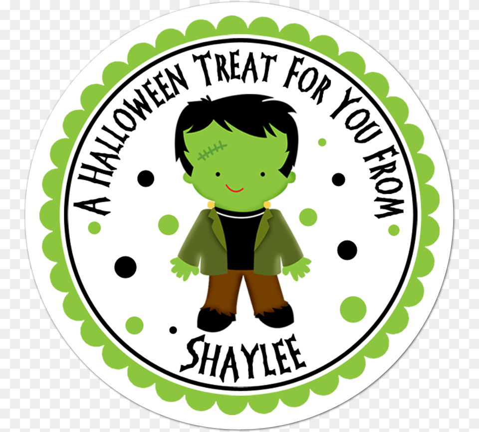 Frankenstein Personalized Halloween Sticker Halloween Invitations For Kids, Photography, Baby, Logo, Person Free Png Download