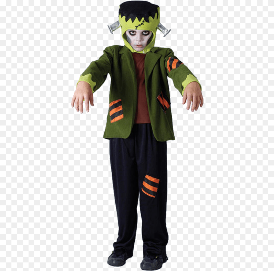 Frankenstein Transparent Kid Halloween Frankenstein Costume, Person, Clothing, Male, Boy Free Png