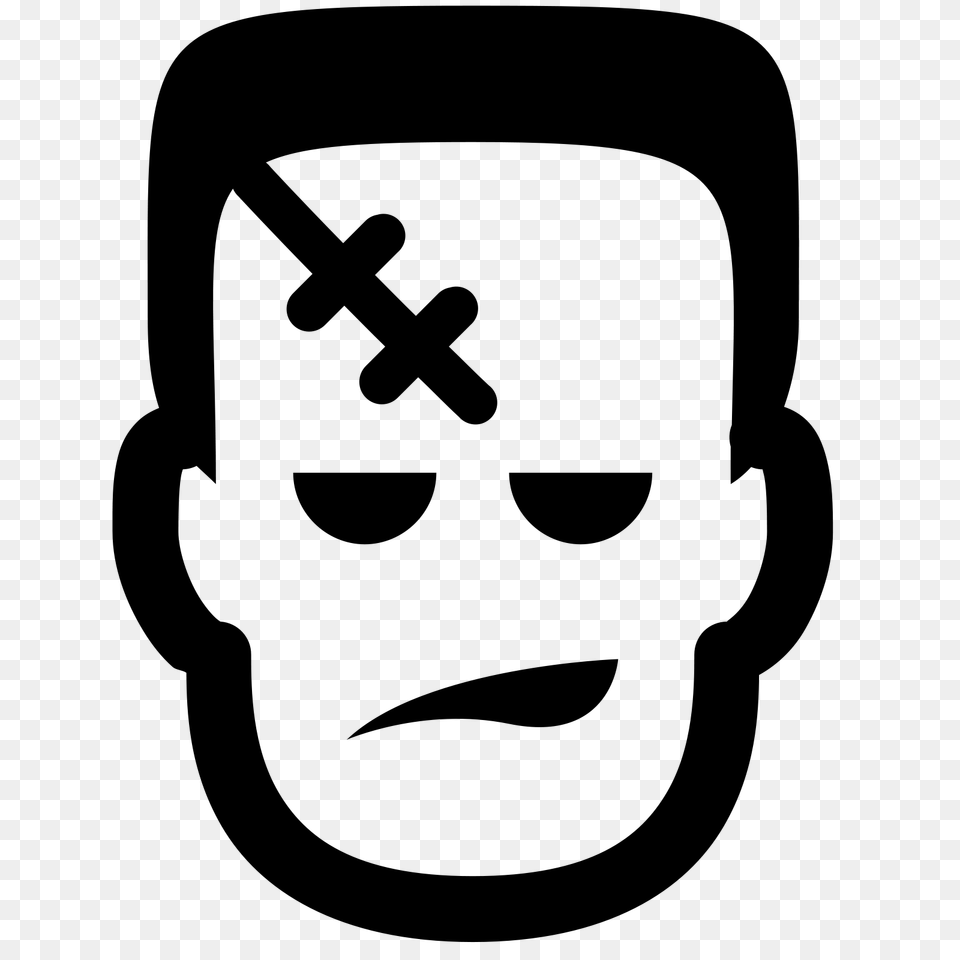 Frankensteins Monster Icon, Gray Free Transparent Png
