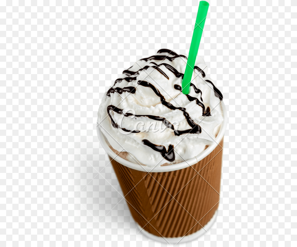 Frappuccino In Take Away, Cream, Dessert, Food, Whipped Cream Free Png