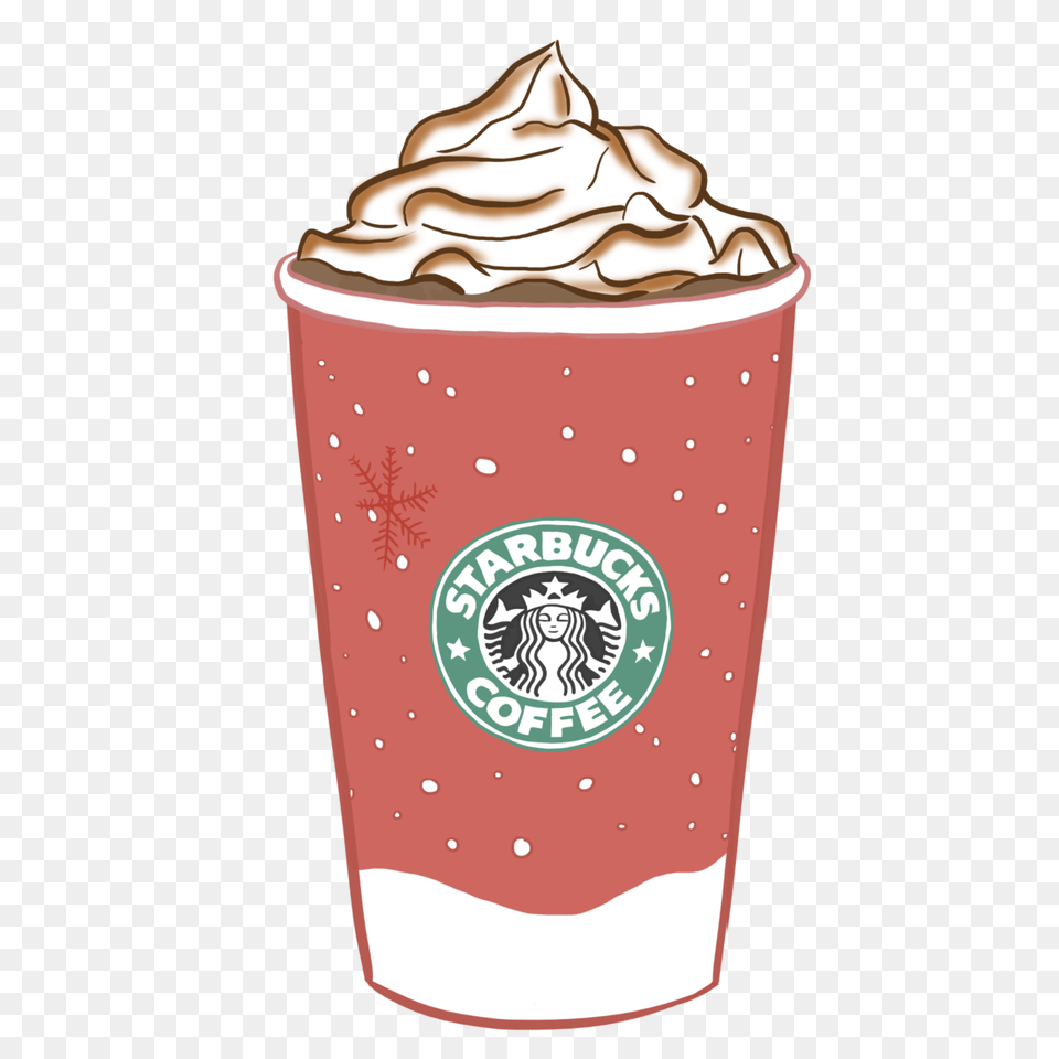 Frappuccino Tea Coffee Drink Starbucks Starbucks Christmas Cup Drawing, Cream, Dessert, Food, Ice Cream Png Image