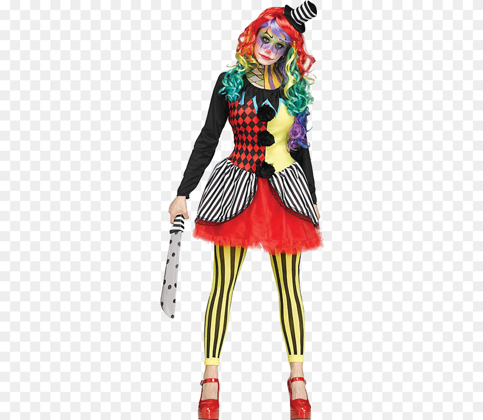 Freakshow Clown Costume, Clothing, Person, Adult, Female Free Png