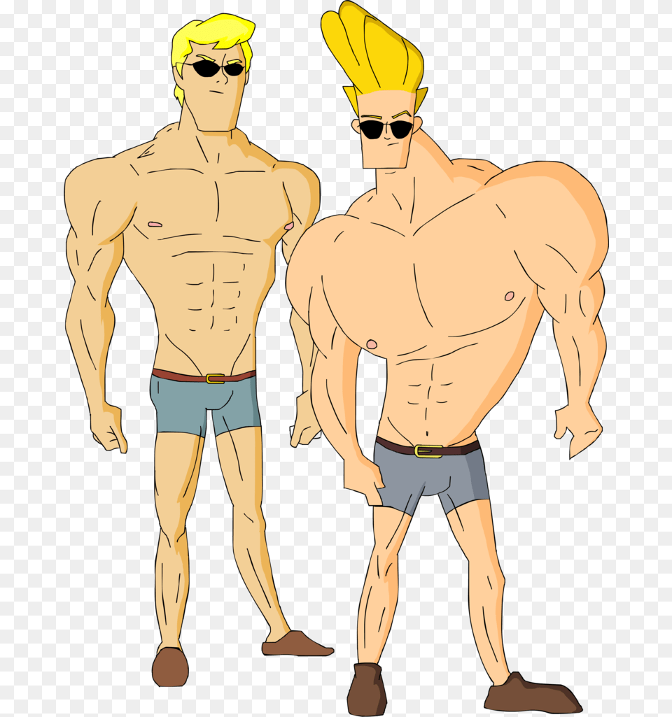 Fred And Johnny Sexy By Kim Possible333 D6fgjau Johnny Bravo In Shorts, Clothing, Person, Man, Male Png