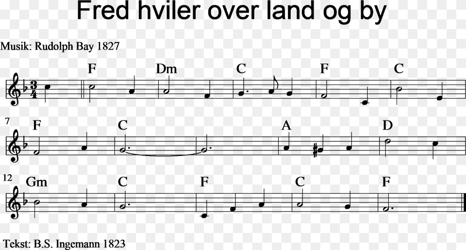 Fred Hviler Over Land Og By Rb Sheet Music, Text, Nature, Night, Outdoors Free Png Download