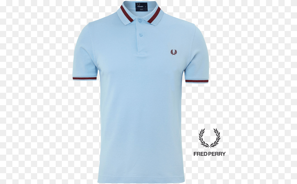 Fred Perry Slim Fit Single Tipped Sky Blue Polo Shirt Sky Blue Fred Perry Polo, Clothing, T-shirt, Jersey Png