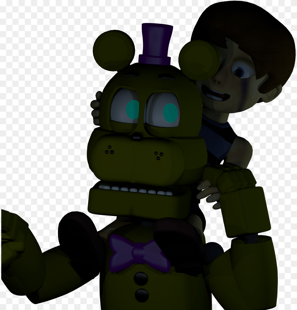 Fredbear Giving The Crying Childbv A Piggyback Ride, Robot Free Png Download