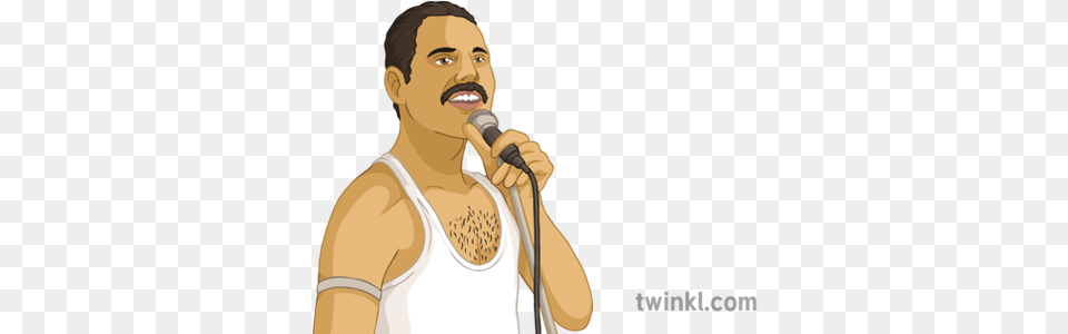 Freddie Mercury History People Famous Artist Musican Singing, Microphone, Electrical Device, Person, Adult Png