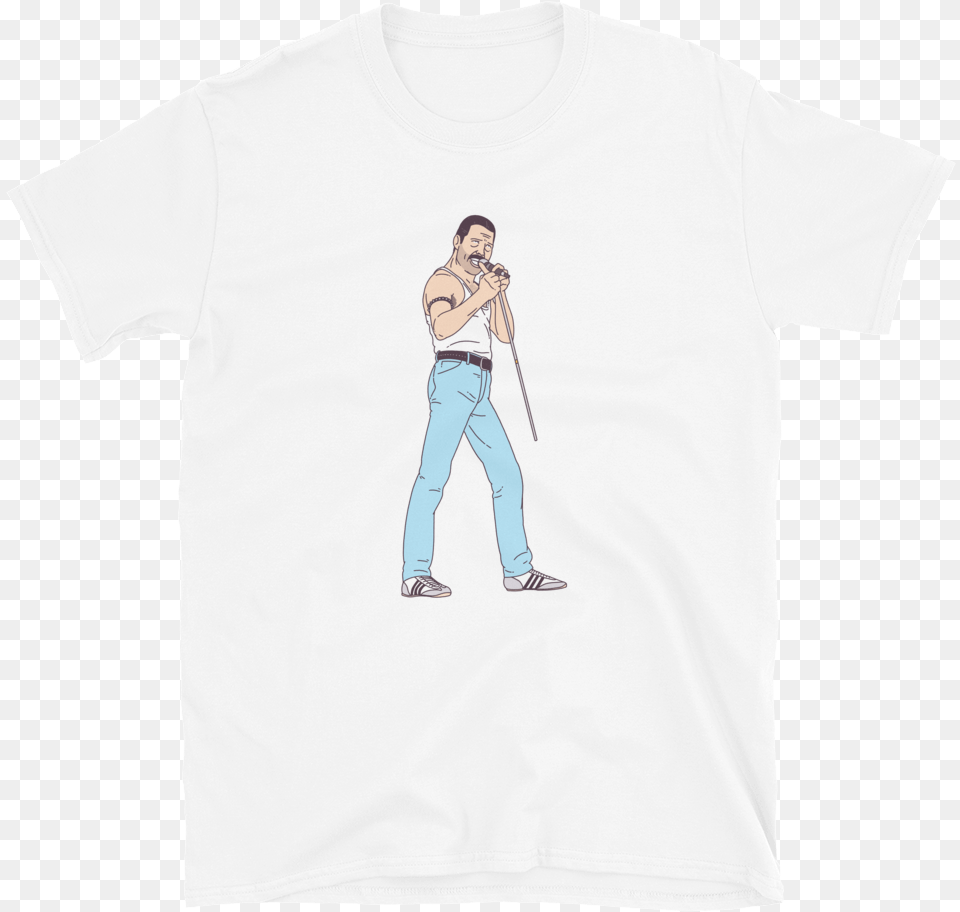 Freddie Mercury Live Aid Tee Foursome, Clothing, T-shirt, Adult, Male Free Transparent Png