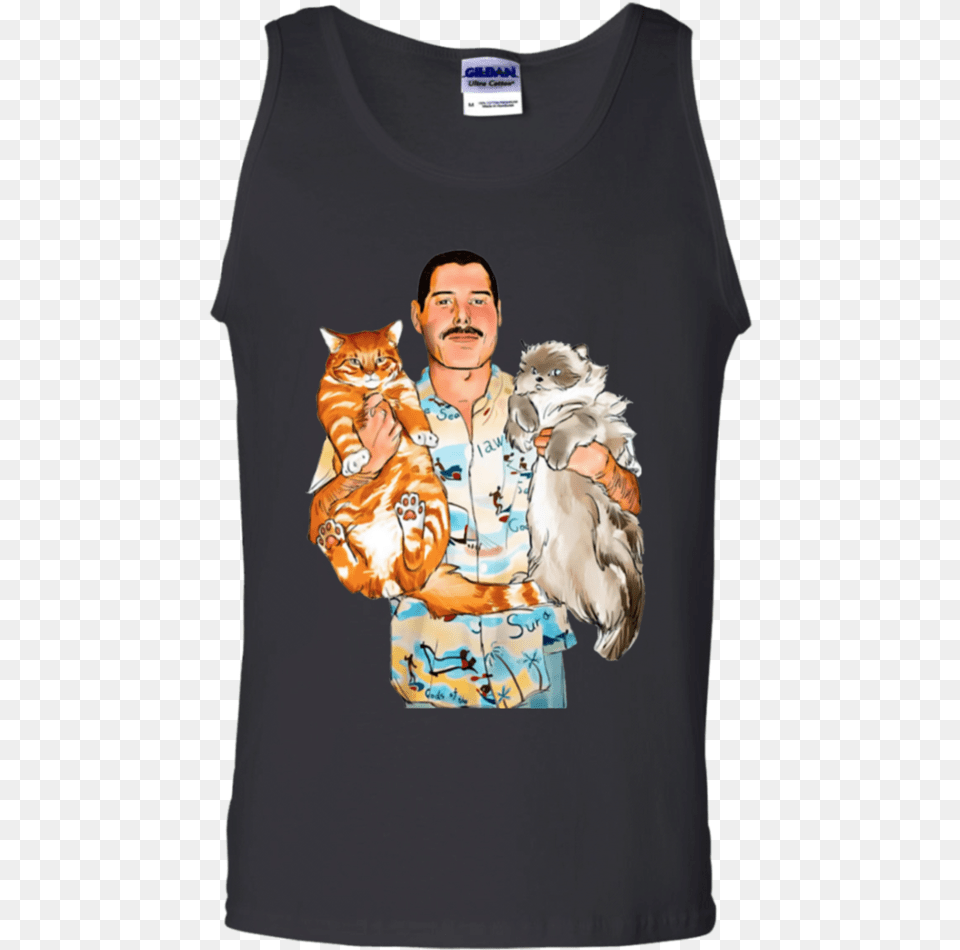 Freddie Mercury With His Cats Shirt Freddie Mercury Cats T, T-shirt, Clothing, Person, Man Png