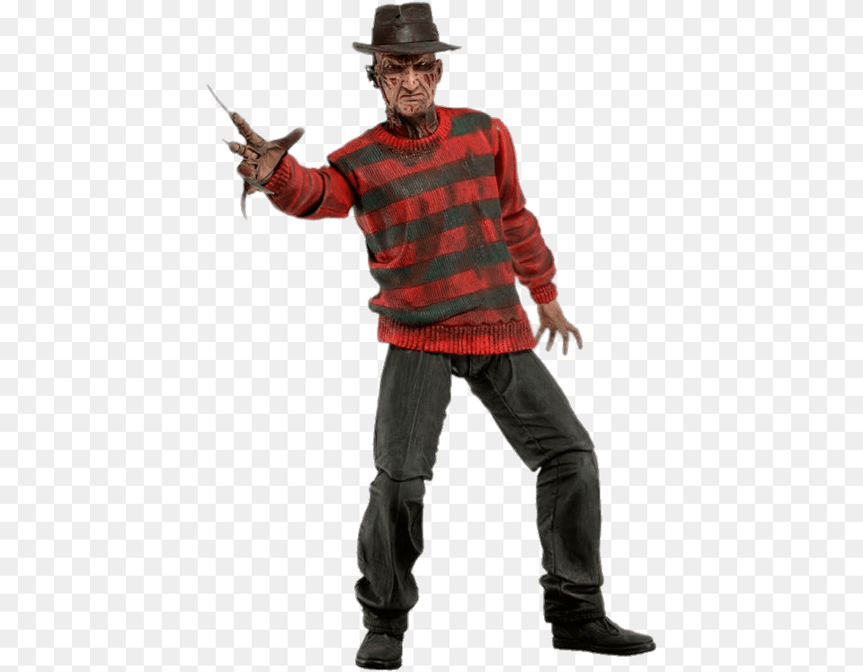 Freddy Krueger Figurine Neca Nightmare On Elm Street, Clothing, Hat, Adult, Man Png Image