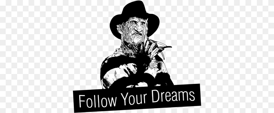 Freddy Krueger Follow Your Dreams, Gray Png Image