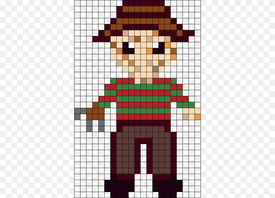 Freddy Krueger Perler Bead Pattern Bead Sprite Perler Bead Patterns Freddy Krueger, Dynamite, Weapon, Art Free Png