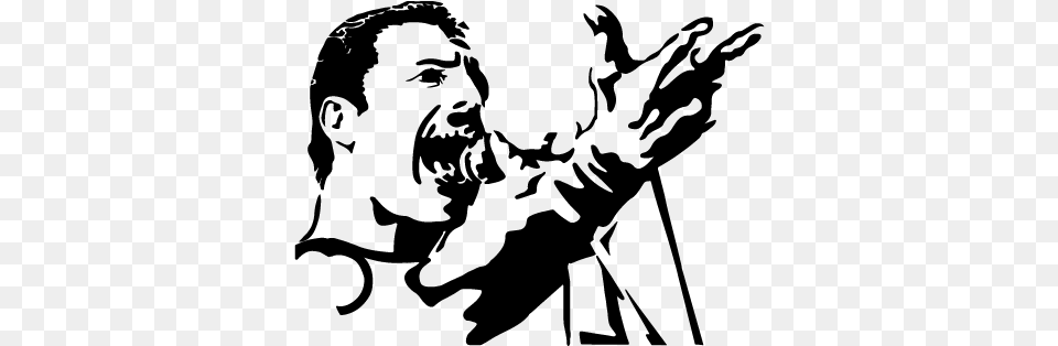 Freddy Mercury Fucsia Freddy Mercury Nero Queen Freddy Mercury Sticker, Gray Free Png