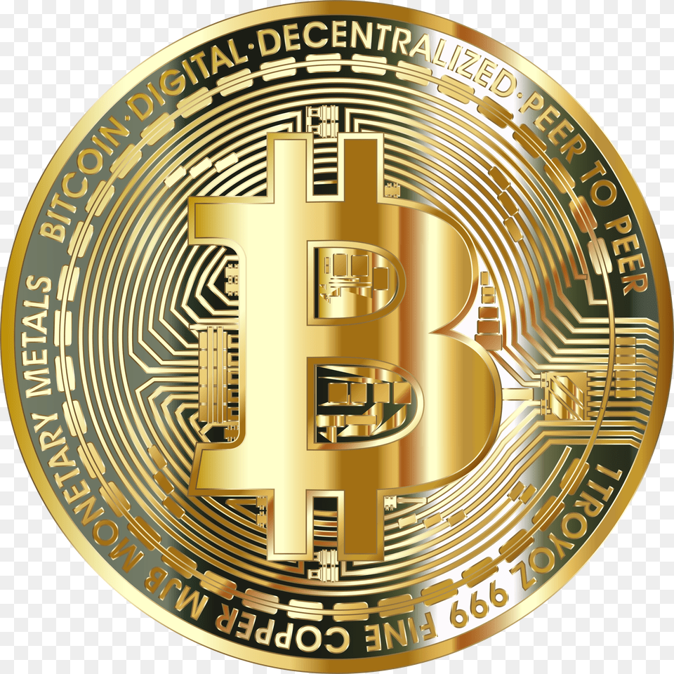 7 Of Bitcoin Btc With Coinbase Referral Link Ebay Bitcoin Svg, Gold, Emblem, Logo, Symbol Free Png
