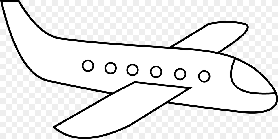 Airplane Clip Art Acoloring Simple Picture Of A Plane, Aircraft, Airliner, Transportation, Vehicle Free Transparent Png