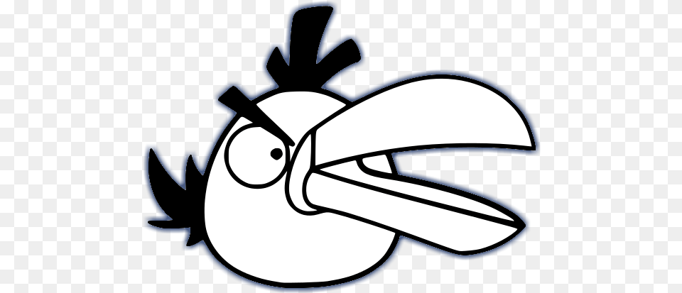 Angry Birds Black And White Download Angry Birds Clip Art Black And White, Animal, Beak, Bird Free Transparent Png