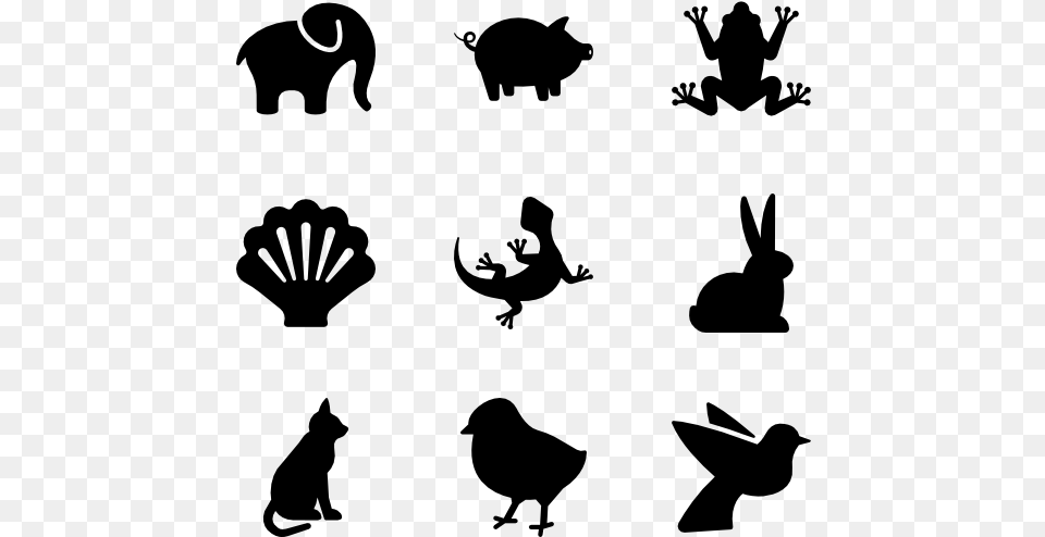 Animals Cute Animal Silhouettes, Gray Free Png