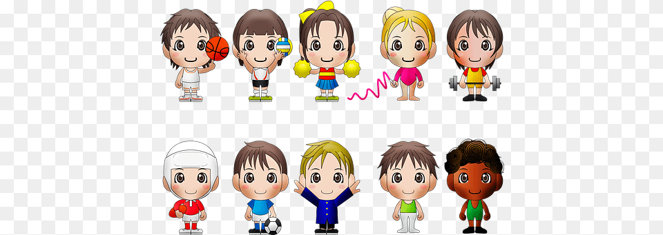 Free Anime Character U0026 Pixabay Sports Chibi, Book, Comics, Publication, Baby Png Image
