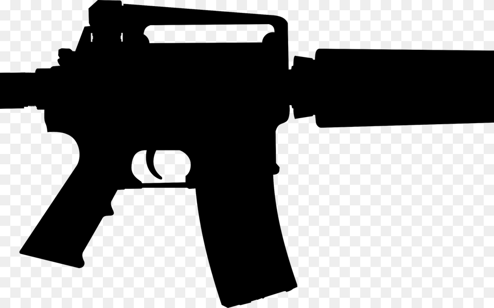 Ar 15 Guns Cliparts Clip Art Ar 15 Silhouette, Firearm, Gun, Rifle, Weapon Free Png Download