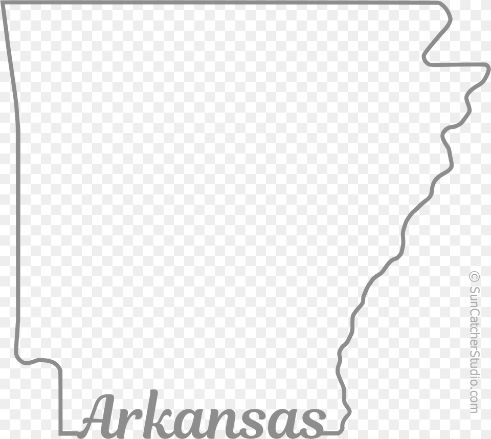 Arkansas Outline With State Name On Border Cricut Line Art, Chart, Plot, Silhouette, Text Free Png Download