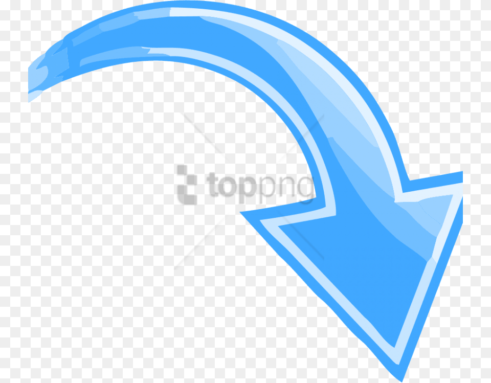 Arrow Pointing Down Right With Transparent Curved Arrow Pointing Down, Cap, Clothing, Hat, Swimwear Free Png