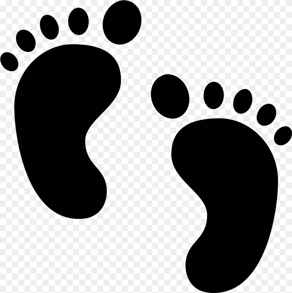 Free Baby Feet Icon Baby Feet Clipart Black And White, Gray Png