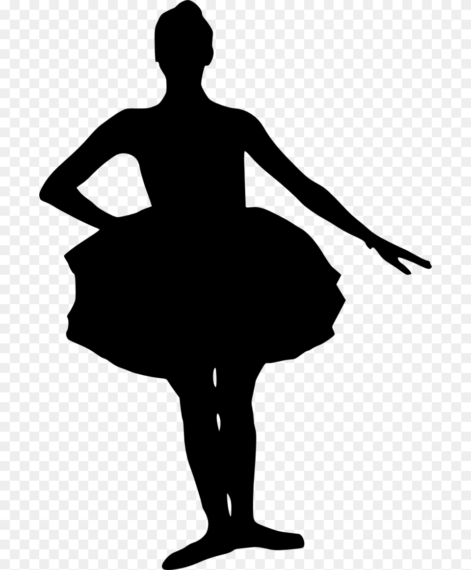 Ballerina Silhouette Transparent Girl Ballet Silhouette, Gray Free Png Download