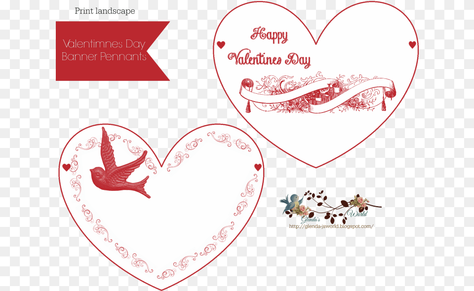 Banner Pennants For Valentines Day Heart, Envelope, Greeting Card, Mail Free Png Download