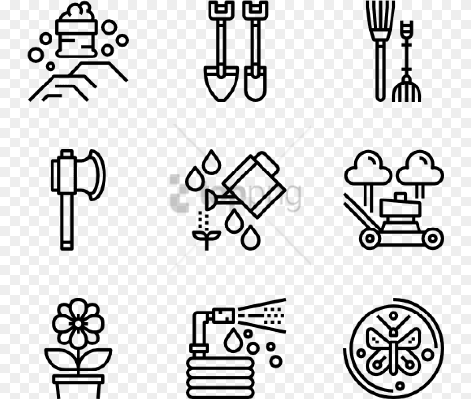Banner Stock Farm Icons Garden Tools Icons To Represent Change, Machine, Wheel, Stencil, Bulldozer Free Transparent Png