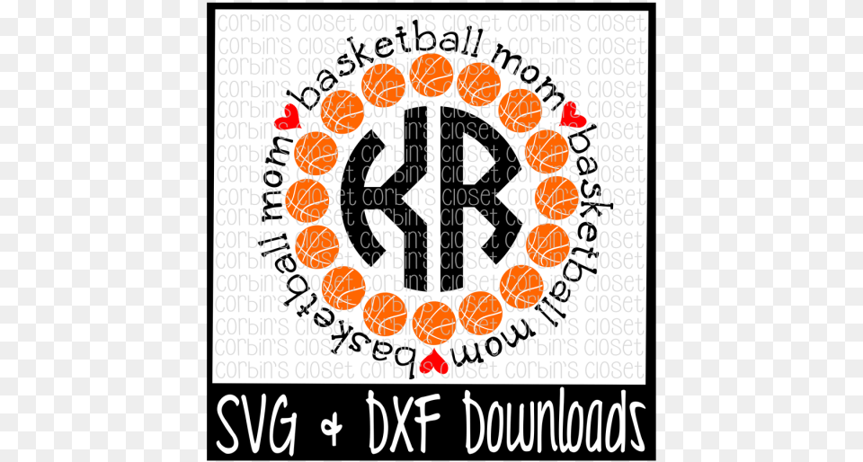 Free Basketball Mom Circle Monogram Cutting File Crafter Poster, Symbol, Text, Logo Png Image