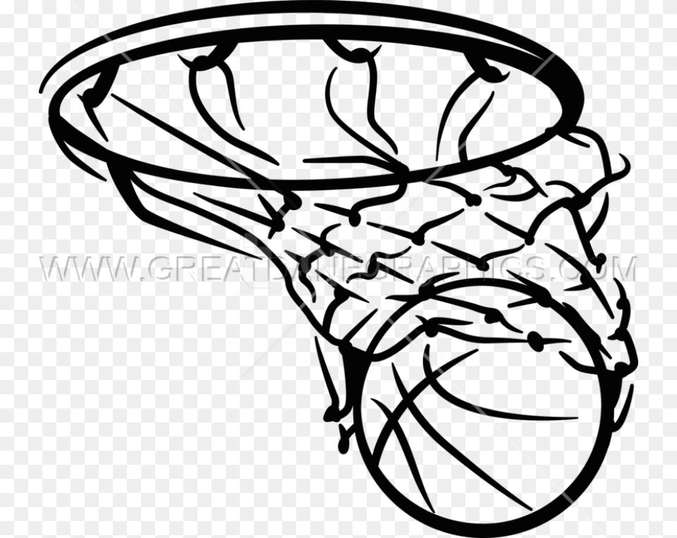 Free Basketball Net With Transparent Basketball Vector Black And White, Hoop Png Image