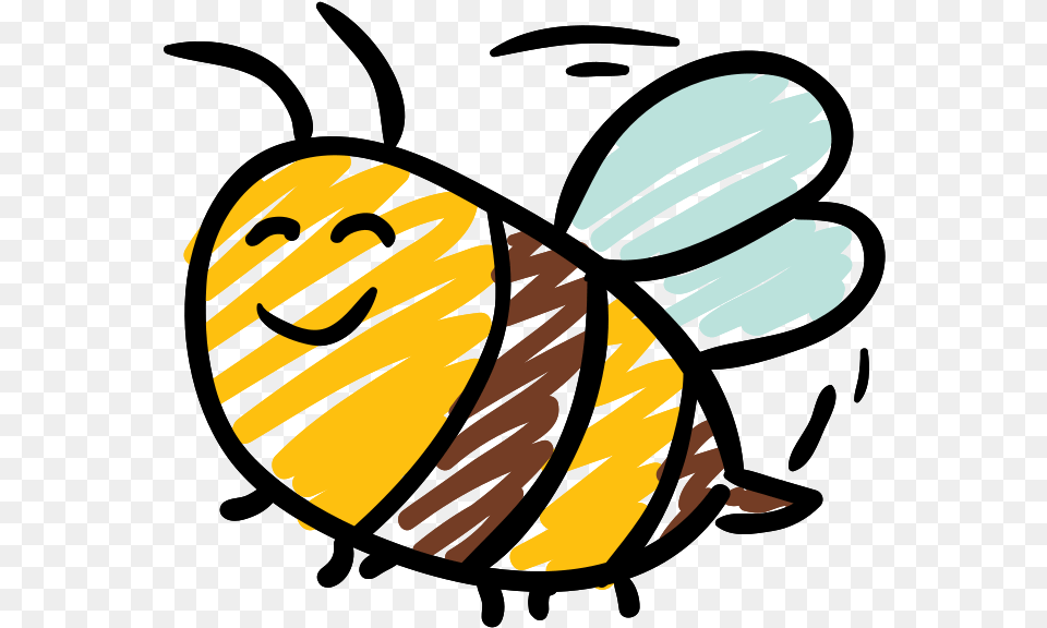 Bee With Background Bees Drawing, Animal, Honey Bee, Insect, Invertebrate Free Transparent Png