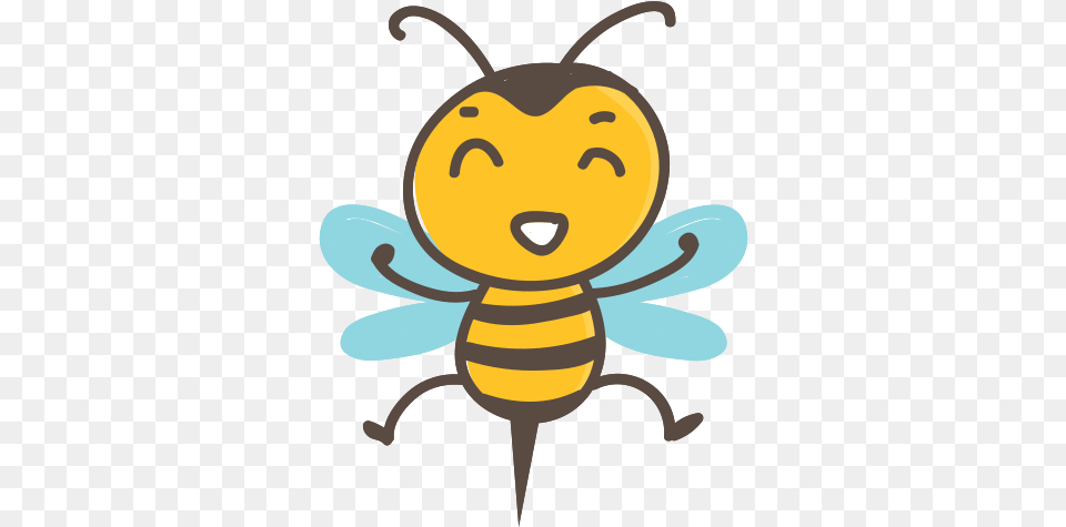 Bee With Background Cartoon Bee Stinger, Animal, Wasp, Invertebrate, Insect Free Transparent Png