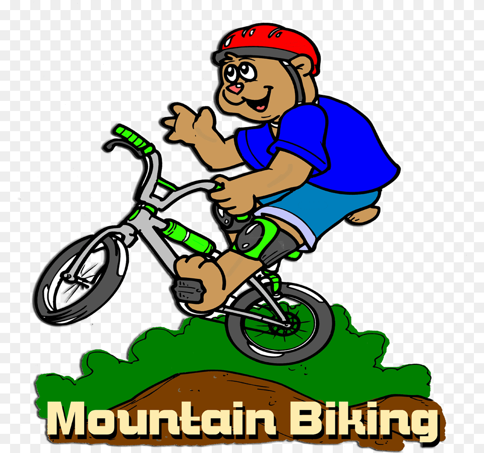 Free Bike Cartoon Download Free Clip Art Free Clip Mountain Bike Cartoon, Baby, Person, Wheel, Machine Png Image