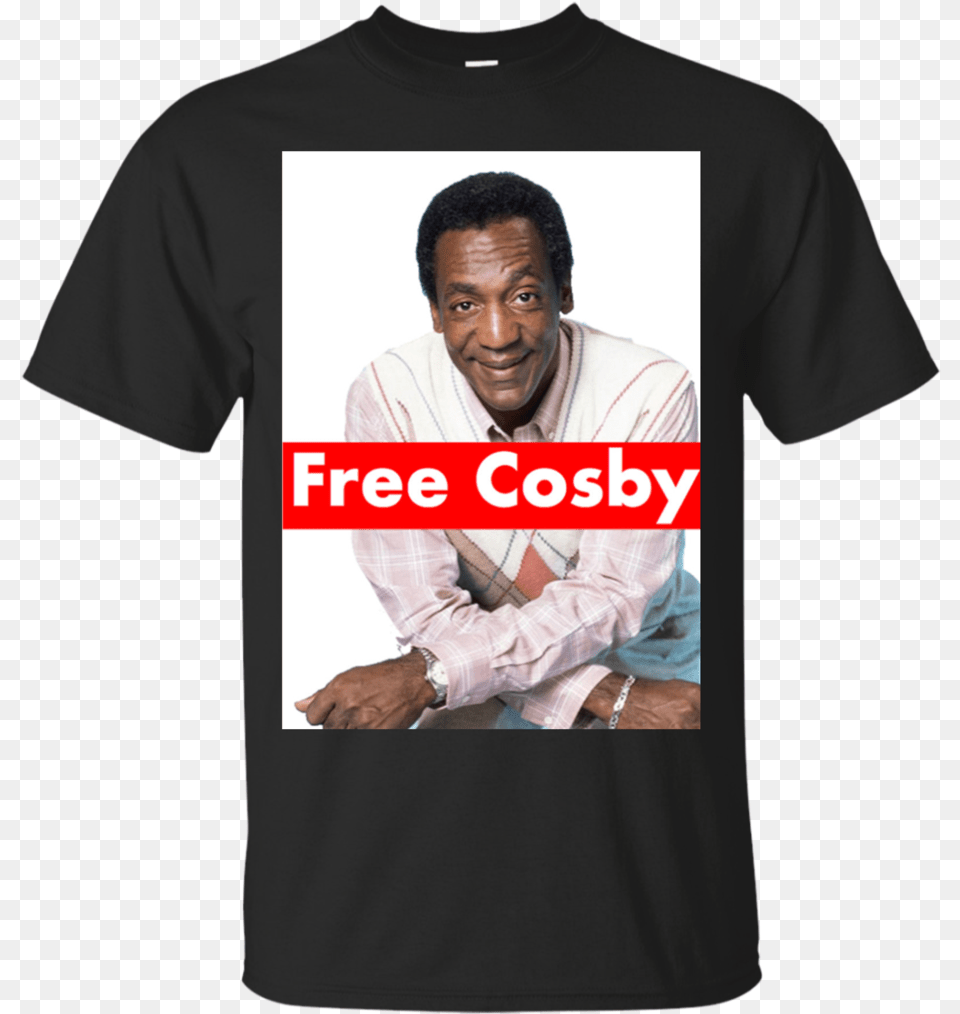 Free Bill Cosby Shirt Cotton T Shirt Black Sclass Fendi White T Shirt, Clothing, T-shirt, Adult, Male Png Image