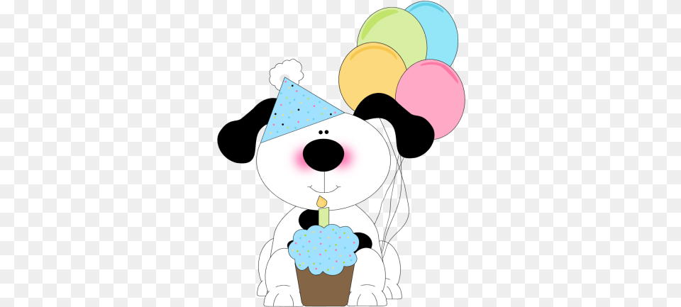 Birthday Balloons Clip Art Pictures Clipartix Puppy Birthday Clip Art, Clothing, Person, Hat, People Free Transparent Png