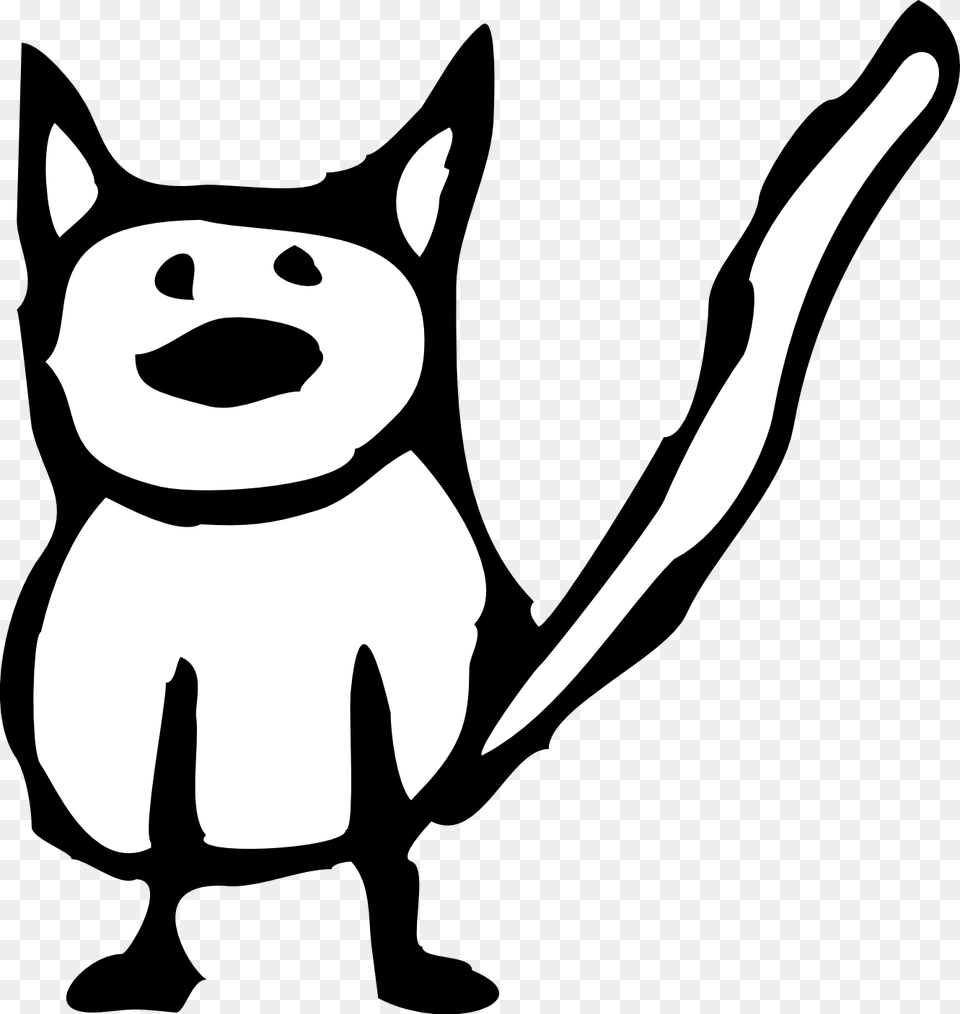 Black And White Cat Cartoon, Stencil, Smoke Pipe Free Png
